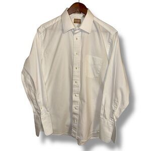 Gitman Brothers White Ultra Fine French Cuff Dress Shirt L 16.5 34